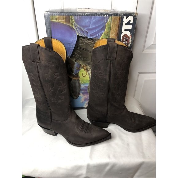 Nocona Boots Leather Size 9 Nubuck Chocolate main image 6
